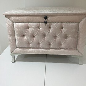 Resim Bengi Ticaret Çeyiz Sandık 17639 Kapitone Model 3'lü Pembe Kadifemsi Kumaş İçi Tela El Yapım 