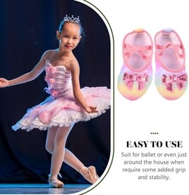 Resim Holibanna 1 Çift Çocuk Dans Ayakkabıları Kız Dans Ayakkabıları Bale Uygulama Ayakkabısı Yürümeye Başlayan Bale Daireler Bale Ayakkabıları Kız Bale Daireler Sentetik Deri Kedi Pençe 