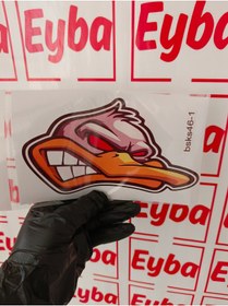 Resim EYBA Mutant ördek 19x10 cm 1 adet renkli baskı sticker, bisiklet, karavan,otomobil,çocuk odası 