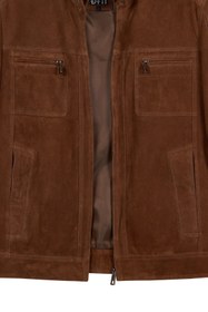 Resim Wade Erkek Kahverengi Slim-fit Süet Deri Ceket - Kahverengi / L 