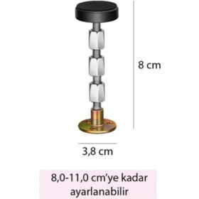 Resim Omilife 2'li Yatak Başlık Sabitleyici Baza Duvar Dayama Ses Önleyici Aparat 8-11 cm 3 Vidalı 