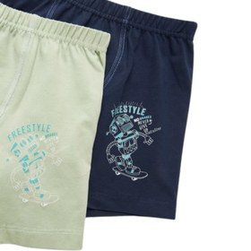 Resim Natuline 2'li Erkek Çocuk Likralı Boxer - Yeşil-Lacivert / 7-8 Yaş 