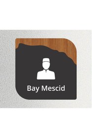 Resim zafrakreklam Ofis -Kapı İsimliği, Yönlendirme Levhası 16x16Cm Antrasit - CEVİZ - BAY MESCİD 