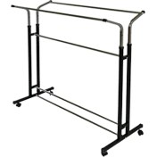 Resim Amia Ayarlanabilir Tekerlekli Çift Başlı Konfeksiyon Askılığı 