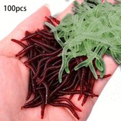 Resim 100/200 adet Karışık Renkli Yumuşak Solucan, 3.5cm-1.378in, Işıltılı Yem, Kurşunsuz, Torbalı, Avcılık ve Balıkçılık için Uygun 