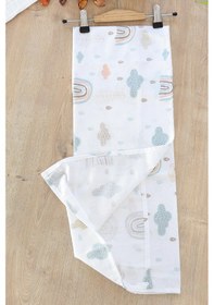 Resim Kız Erkek Bebek Unisex Pazen Kundak Battaniye Stl6596 Beyaz - Fuşya 