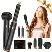Resim 5in 1 Hava Stilist Magic Saç Stilist, Ukliss Blow Dryer Fırça İyonik, Hızlı Stil için Çok Yönlü Saç Stil Araçları Saç için Otomatik Hava Kıvırıcı, Tüm Saç Tipleri için Güvenli ALCI Fiş ile İdeal 