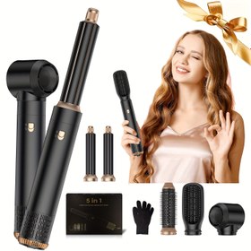 Resim 5in 1 Hava Stilist Magic Saç Stilist, Ukliss Blow Dryer Fırça İyonik, Hızlı Stil için Çok Yönlü Saç Stil Araçları Saç için Otomatik Hava Kıvırıcı, Tüm Saç Tipleri için Güvenli ALCI Fiş ile İdeal 