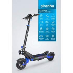 Resim Piranha 5025-M 1000W Elektrikli Scooter 48V 15AH 50-60 Km Menzil Katlanabilir Çift Süspansiyon Off-Road Lastik 
