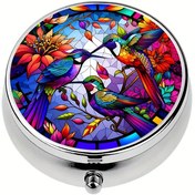 Resim 1 adet Yuvarlak İlaç Kutusu, 3 Bölme Metal İlaç Düzenleyici, Mini Taşınabilir Cüzdan İlaç Kutusu, Dekoratif Vitamin Tutucu, Benzersiz Seyahat Hediyesi, En İyi Noel Hediyesi, Seyahat İlaç Kutusu | Cam Tasarım | Metal Yapı, Cüzdan İlaç Düzenleyici 