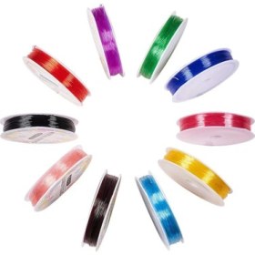 Resim Lastikli Misina Ip Renkli 0.8 mm 10 Adet 