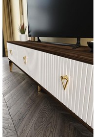 Resim 180 CM ZEUGMA MDF MEBRAN KAPAK EKRU CEVİZ GOLD 