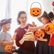Resim 2 adet PERFECTOP Çocuklar için Cadılar Bayramı Şeker Kovaları - Jack-o'-Lantern Parti Çantaları Tutacaklarla, Dayanıklı Plastik Cadılar Bayramı Çantaları Cadılar Bayramı, Sonbahar Partileri, Sınıf - Hafif ve Kolay Temizlenebilir Patlıcan Kova Erkekler ve Kızlar için (2 Adet), Şenlikli Tatil Aksesuarı, Eğlenceli Tasarım, Sağlam Tutacak Tasarımı 