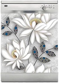 Resim Bulaşık Makinesi Sticker Kaplama Beyaz Eşya Kaplama 3D Duvar Çiçek 