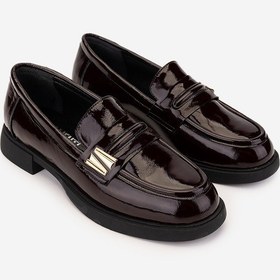 Resim Valmenti Kadın Hakiki Deri Bordo Rugan Loafer Ayakkabı 35 5648 Bn Ayk Sk24-25 Bordo Rgn Bordo Rugan 