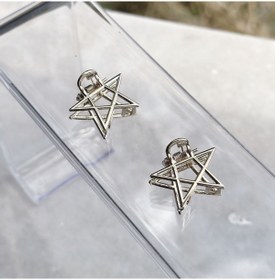 Resim QUEEN AKSESUAR Trend moda metal 2 li gümüş gri renk yıldız mini mandal klips toka seti 