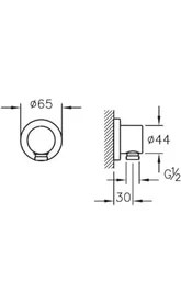 Resim A45222 Ankastre El Duşu Çıkışı, Krom 
