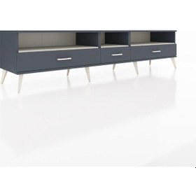 Resim Hyperion Tv Ünitesi 3 Raflı 3 Çekmeceli 220x44x51 Antrasit-aytaşı/antrasit Aytası/antrasıt - Antrasıt 