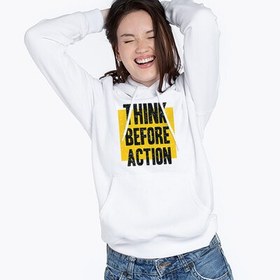 Resim Kadına Özel Action Tasarımlı Kapşonlu Sweatshirt 