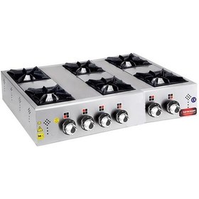 Resim Karacasan Endüstriyel Lpg Tüplü Altılı 6 Gözlü Mini Set Üstü Ocak Krcs.eogl.6 