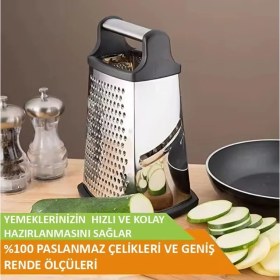 Resim Paslanmaz Çelik 4 Taraflı Çok Işlevli Rende (Dilimleyici) 
