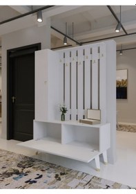 Resim Resital Portmanto Vestiyer - Gp7001-1 - Beyaz Gold Beyaz 