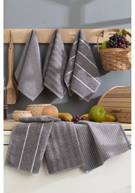 Resim Elart Sophia Mutfak Havlusu 6 Adet 45x30 Cm Antrasit Antrasit 