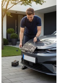 Resim Plaka Tüv Ince Parlak Siyah Plakalık Araba Plaka Çerçevesi 2 Adet Siyah Esnek Plakalık 