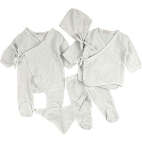 Resim Cassiope Müslin Bebek Tulum Zıbın Set 5li Gri 