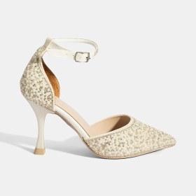 Resim Desa Kadın Beyaz Ayarlanabilir Tokalı Taşlı Gelin Ayakkabısı 