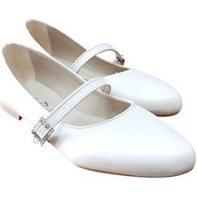 Resim Sedef 235 Kadın Taşlı Tokalı Günlük Babet Bej Siyah 