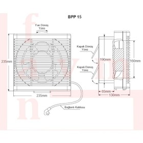 Resim Bvn Bahçıvan Bpp 15 Çift Yönlü Plastik Aspiratör 300 M³/H 15 Cm 