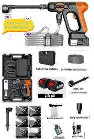 Resim AboutThePerfect Çift Batarya 6 Fonksiyonlu Şarjlı Çok Amaçlı Bahçe ve Araç Temizleme Makinesi 