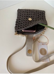 Resim PeriStore Hasır Kahve El Örmesi Telefon Çantası 