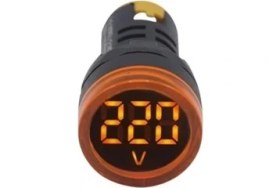 Resim 24V-550V Dijital Voltmetre (Ledli) (22/29.5 Mm) Sarı 