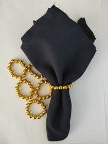 Resim 136 Parça Gold Küçük Top İnci Boncuklu Sofra Seti Uzun Kürdan Kısa Kürdan Peçete Halkası-inci 8 Mm 