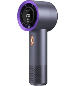 Resim Taşınabililir Mini Usb Şarjlı Turbo Dijital Ekranlı El Vantilatör Fan Soğutucu T13 Gri 