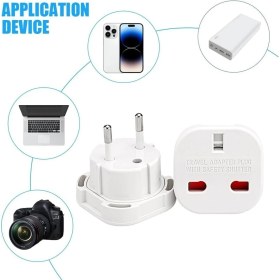 Resim Hadron Ingiltere’den Ab’ye Seyahat Adaptörü, Uk G Tip 3 Pin’den Avrupa E/f Tipi 2 Pin Priz Dönüştürücü, Güvenlik Kilitli, 240V 10A, 16A, Fransa, Almanya, Hollanda, Polonya, Isveç Uyumlu 