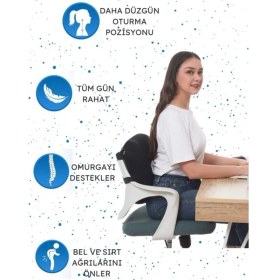 Resim Ankaflex Visco Ortopedik Bel Minderi Bel Yastığı Oto Araç Koltuk Ofis Bel Minderi 