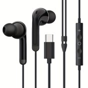 Resim USB Type-C Kablolu Mikrofonlu Earbuds, Yüksek Kaliteli kablolulu in-ear Headset, Arama ve Müzik için ses ayarlı hacim kontrolü, Android akıllı telefonlar, MP3/MP4/Ipod/bilgisayar ve diğer Type-C arabirimi cihazlarla uyumlu, öğrenciler ve arkadaşlar için mükemmel hediye, Aktif Gürültü İptal Özellikli Earbud'ler, Şahsenizdeki Ses İletişime Ulaşın 