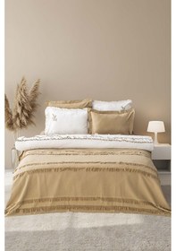 Resim Rivaistanbul Brianna Haki Çift Kişilik %100 Pamuklu Nevresimli Yatak Örtüsü - 7 Parça Çeyiz Seti 