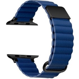 Resim Sones Manyetik Deri Kordon Saat Kordonu iOS Uyumlu Watch Serisi 9-8-7 41mm / Se 3-se 2-6-se-5-4 40mm / 3-2-1 38mm 
