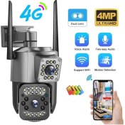 Resim Çift Kameralı Sim Kart Ile Çalışan Elektrikli 4g Dual Ptz Akıllı Kamera-19165 