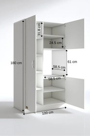 Resim Kenzlife Ankastre Fırın Dolabı Banu Gri Mutfak Banyo Kiler 