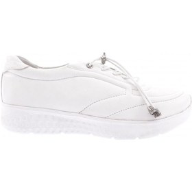 Resim Dgn 2023-23y Kadin Lastik Bağcikli Comfort Ayakkabi 2023-2135-R0198 Beyaz 