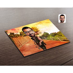 Resim Kişiye Özel Erkek Okçu Karikatürlü Ahşap Puzzle-1 