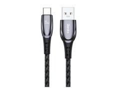 Resim Benks D40 Type-C USB Kablo 5A 25W 2 metre Data Kablo 480 Mbps Kumaş Örgü Hızlı Şarj Kablosu Siyah 