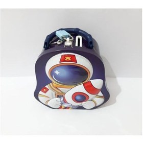 Resim Astronot Desenli Metal Kilitli Kumbara 