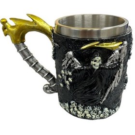 Resim Azrail İskelet Figürlü Paslanmaz Çelik Kupa 