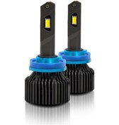 Resim Padalink Led Far Ampulü H8/h9/h11 200w 40000lm 3 Renk 3000k/4300k/6000k Ip67 Su Geçirmez Uçak Alüminyum Vantilatörlü Işık 2 Adet 